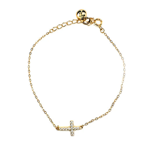 Dainty Cross Gold Filled Bracelet